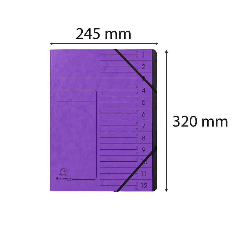 Exacompta Ordnungsmappen DIN A4 12-Fach violett