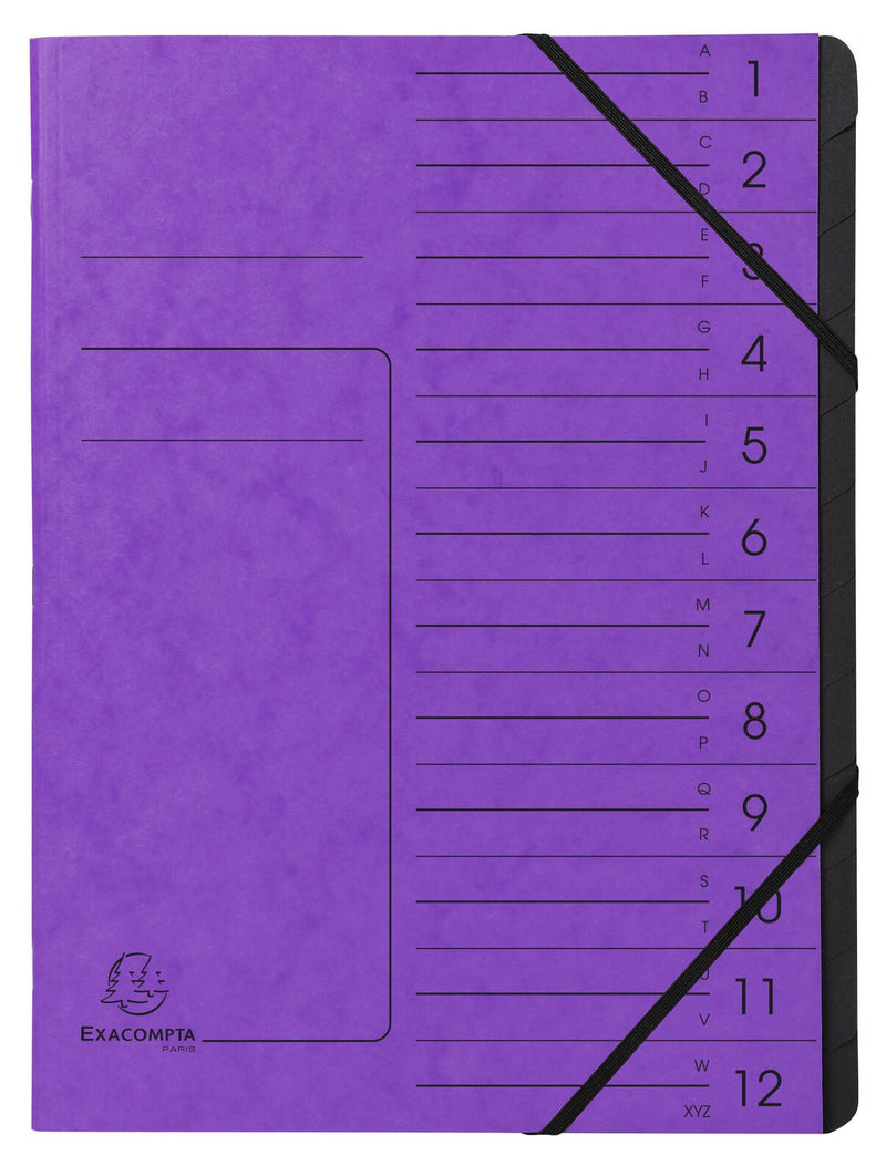 Exacompta Ordnungsmappen DIN A4 12-Fach violett