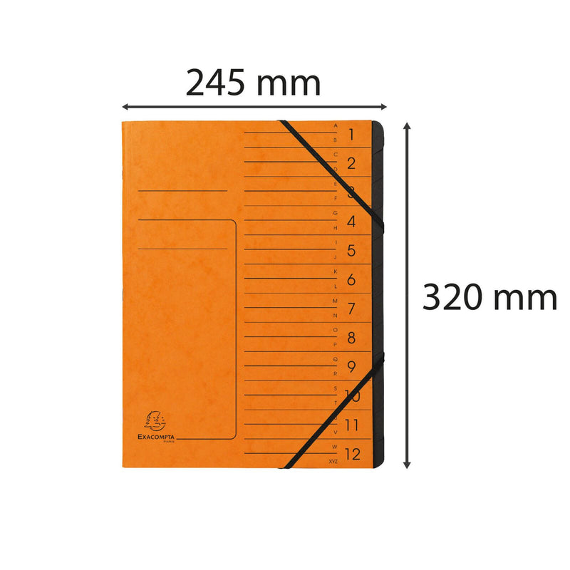 Exacompta Ordnungsmappen DIN A4 12-Fach orange