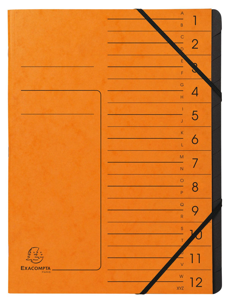 Exacompta Ordnungsmappen DIN A4 12-Fach orange