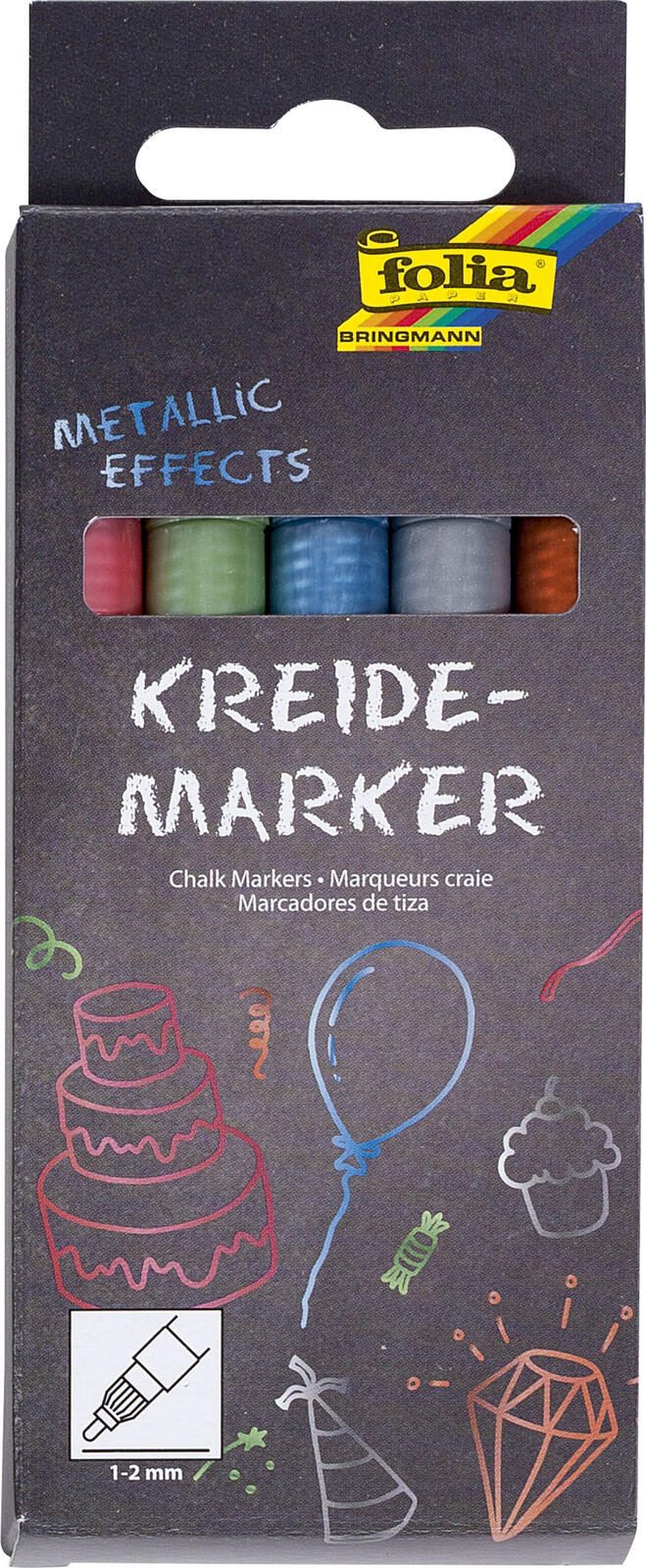 folia Metallic Effects Kreidemarker 1.0 - 2.0 mm Mehrfarbig