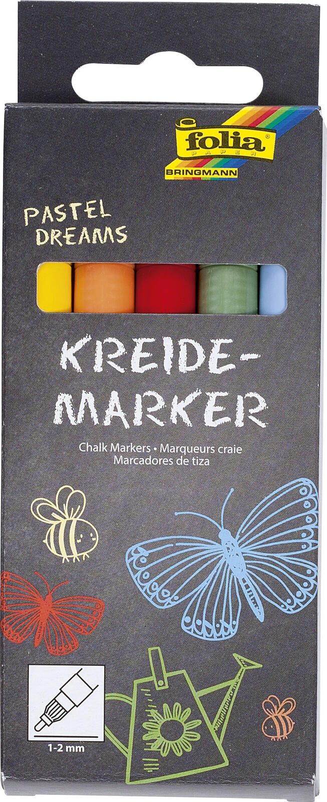 folia Pastel Dreams Kreidemarker 1.0 - 2.0 mm Mehrfarbig