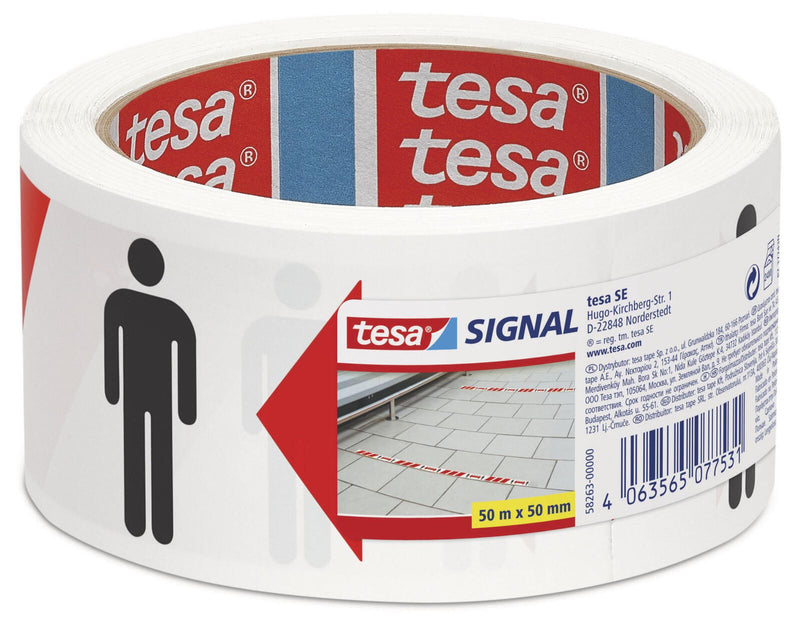 tesa Warnklebeband 50 mm x 50 m rot/weiß/schwarz