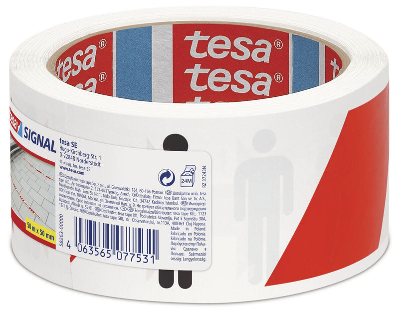 tesa Warnklebeband 50 mm x 50 m rot/weiß/schwarz