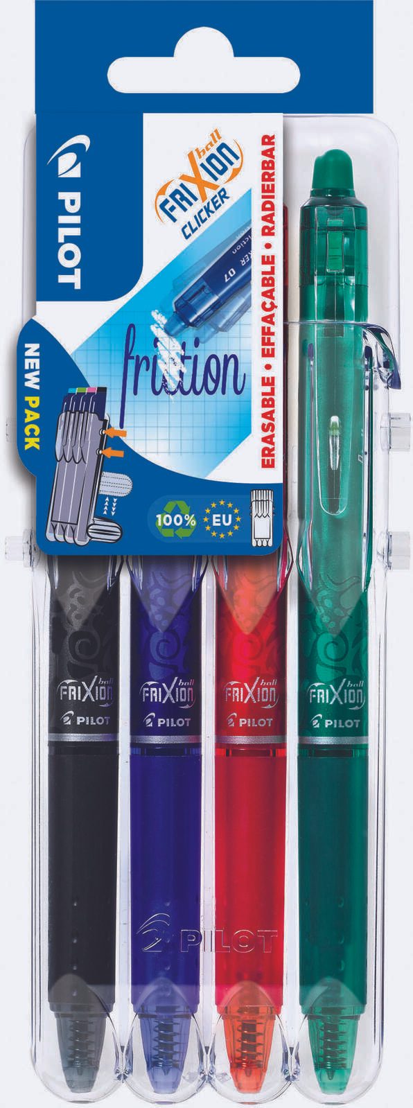PILOT FRIXION Clicker Tintenroller-Set 0.4 mm Mehrfarbig