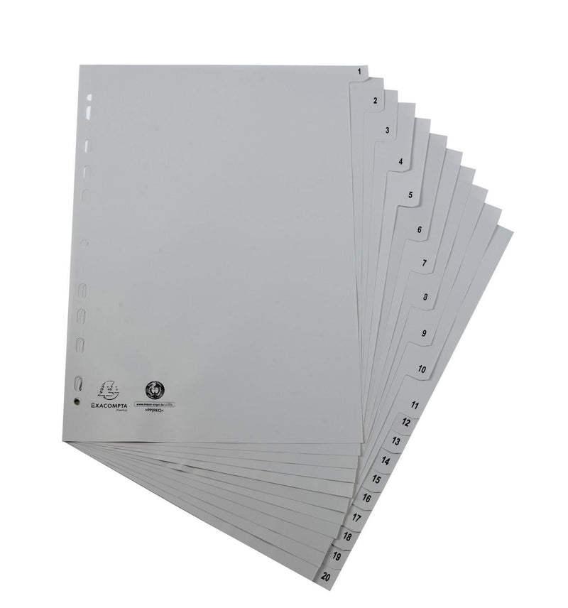 Exacompta Ordnerregister Vollformat 1-20 DIN A4