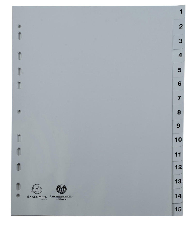 Exacompta Ordnerregister Vollformat 1-15 DIN A4