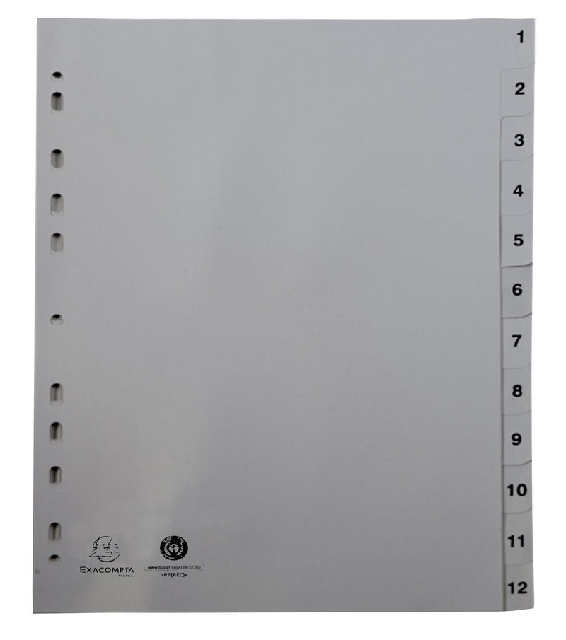 Exacompta Ordnerregister Vollformat 1-12 DIN A4