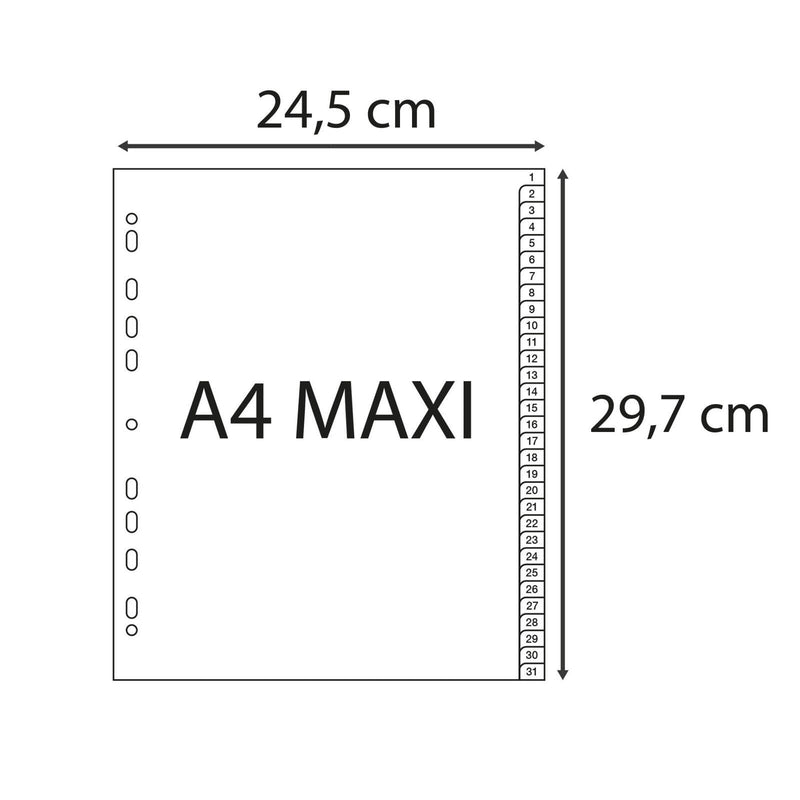 Exacompta Ordnerregister Vollformat, Überbreite 1-31 DIN A4