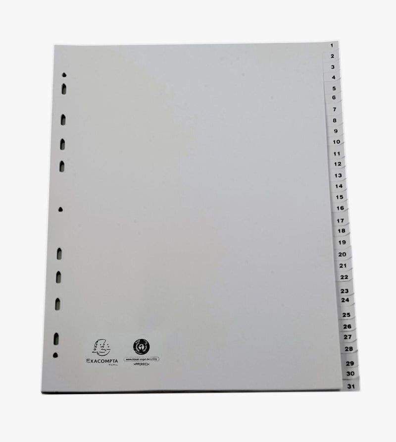 Exacompta Ordnerregister Vollformat, Überbreite 1-31 DIN A4