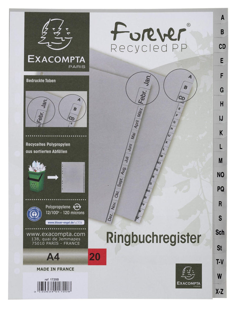 Exacompta Ordnerregister Vollformat A-Z DIN A4