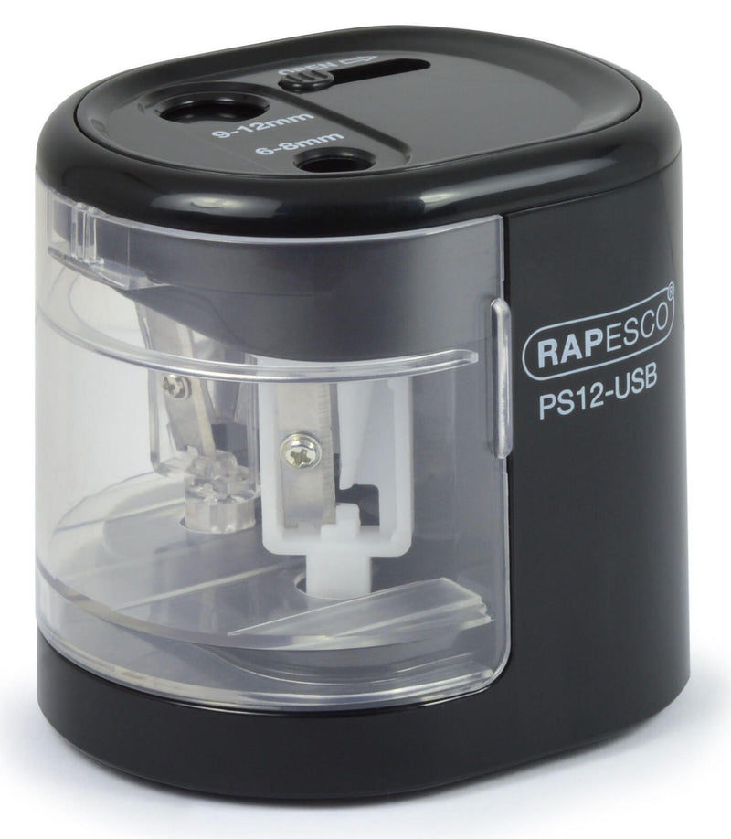 RAPESCO® elektrischer Anspitzer schwarz/transparent