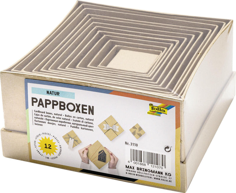 folia Geschenkboxen-Set 14,5 x 14,0 x 7,4 cm braun