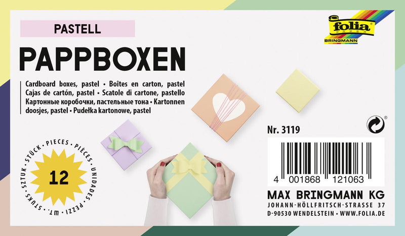 folia Geschenkboxen-Set 14,5 x 14,0 x 7,4 cm bunt