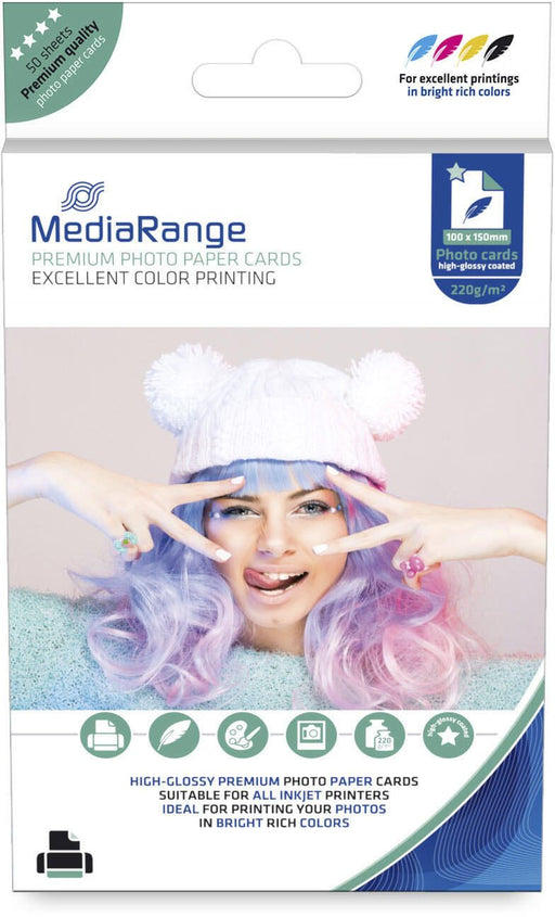 MediaRange Fotopapier Inkjet 10,0 x 15,0 cm hochglänzend 220 g/m²