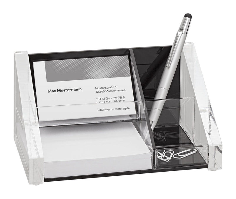 WEDO Schreibtisch-Organizer 16,4 x 9,7 x 8,9 cm glasklar/schwarz