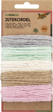 folia Kordeln grau, hellgrün, creme, beige, rosa