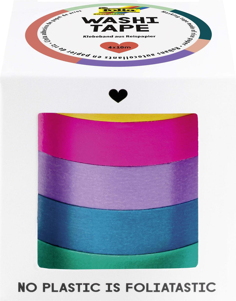folia Deko-Klebeband 10 mm x 10 m gelb, pink, lila blau, grün;