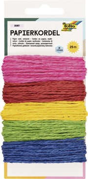 folia Kordeln pink, rot, gelb, grün, blau;