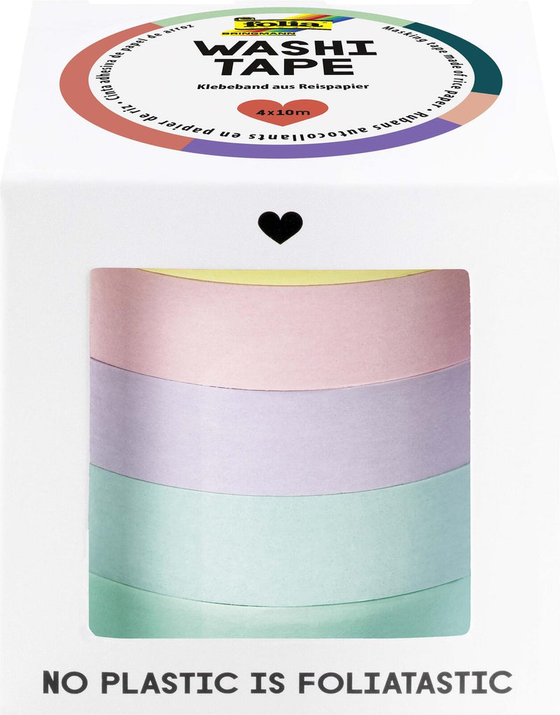 folia Deko-Klebeband 10 mm x 10 m gelb, rosa, flieder hellblau, grün;