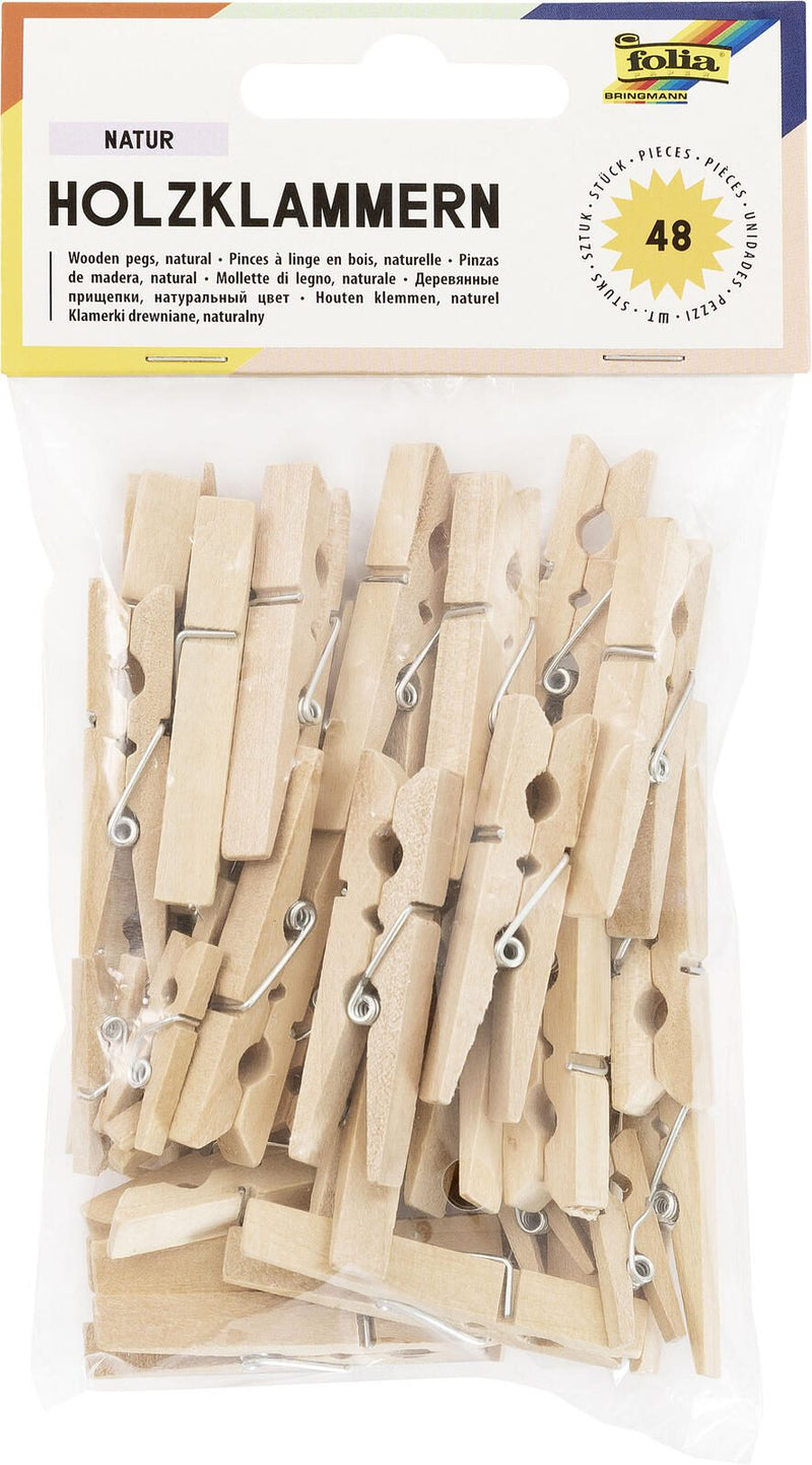 folia Holzklammern braun