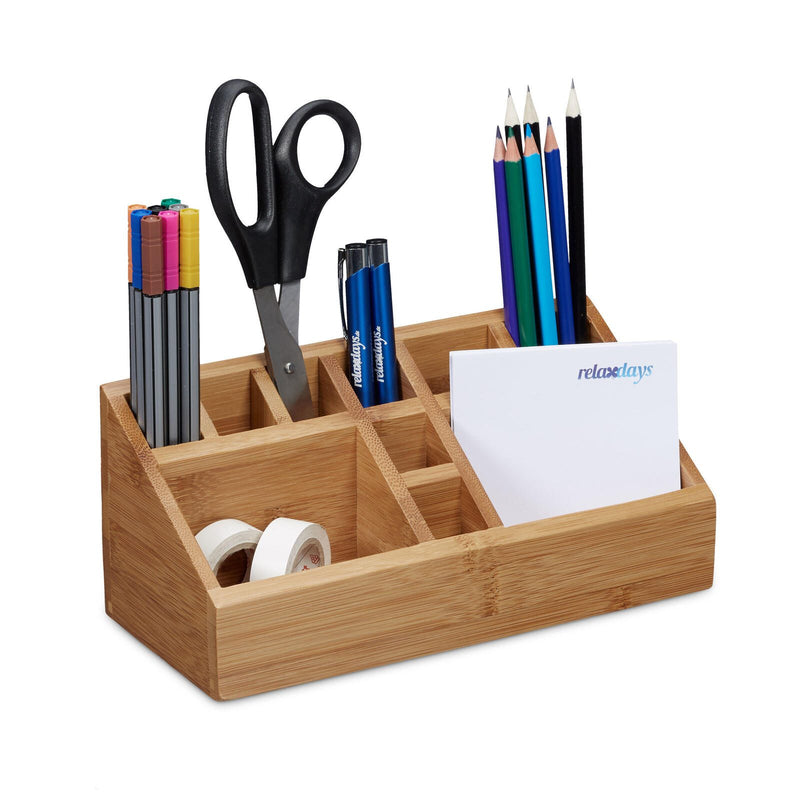 relaxdays Schreibtisch-Organizer 23,0 x 10,0 x 10,0 cm braun