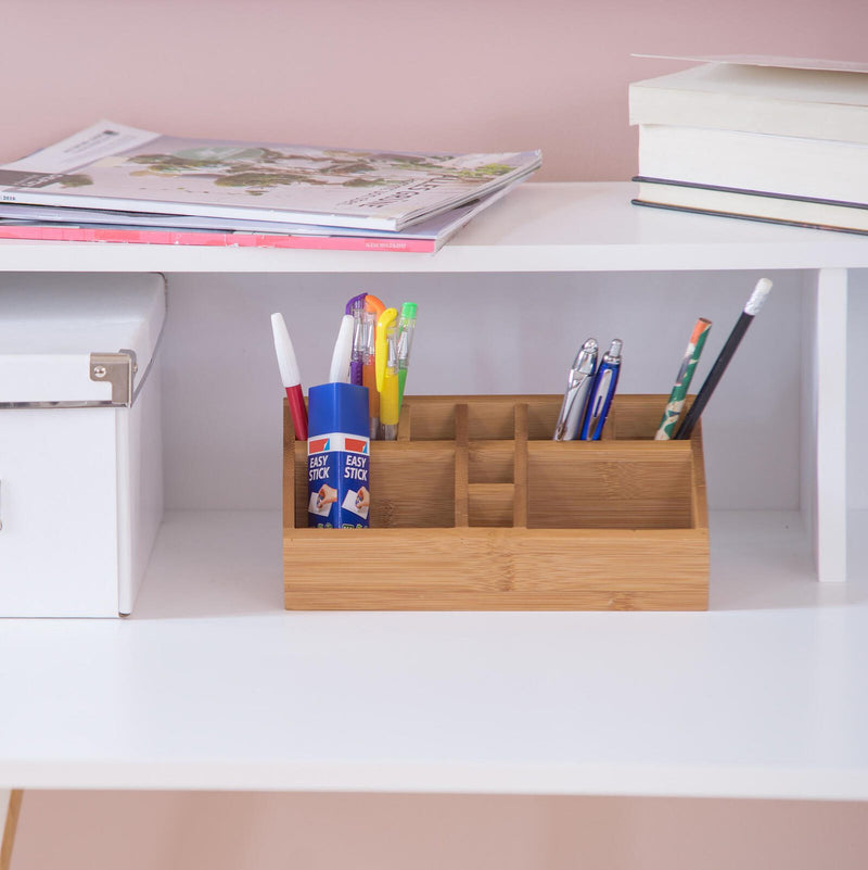 relaxdays Schreibtisch-Organizer 23,0 x 10,0 x 10,0 cm braun