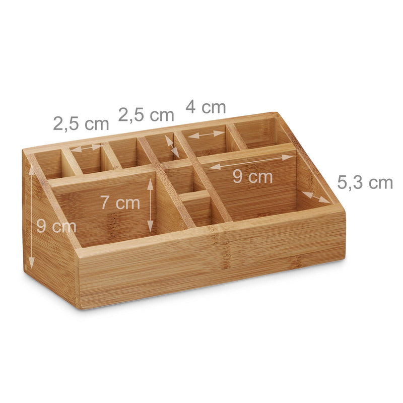 relaxdays Schreibtisch-Organizer 23,0 x 10,0 x 10,0 cm braun