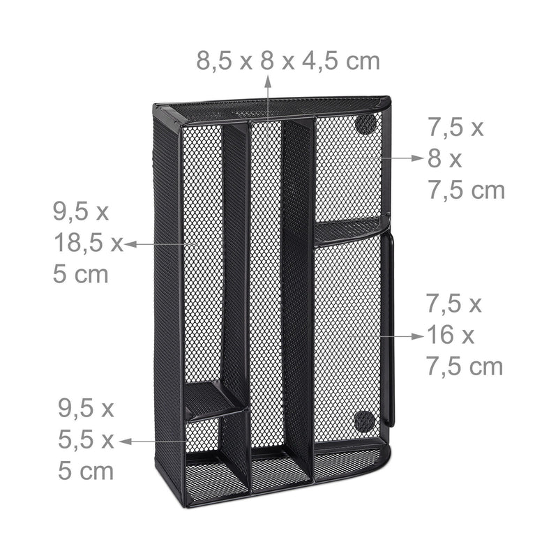 relaxdays Schreibtisch-Organizer 25,5 x 18,0 x 10,5 cm schwarz