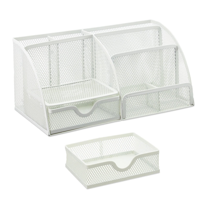 relaxdays Schreibtisch-Organizer 28,0 x 14,0 x 13,0 cm weiß