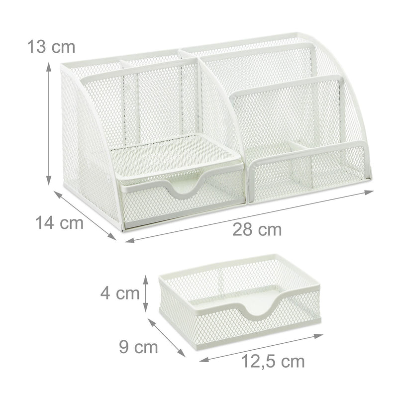 relaxdays Schreibtisch-Organizer 28,0 x 14,0 x 13,0 cm weiß