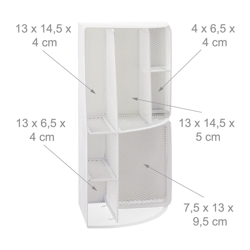 relaxdays Schreibtisch-Organizer 28,0 x 14,0 x 13,0 cm weiß