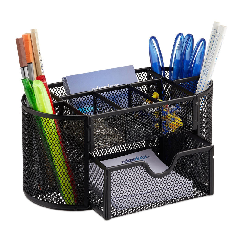relaxdays Schreibtisch-Organizer 22,0 x 11,0 x 10,5 cm schwarz