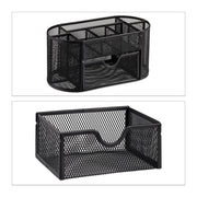 relaxdays Schreibtisch-Organizer 22,0 x 11,0 x 10,5 cm schwarz