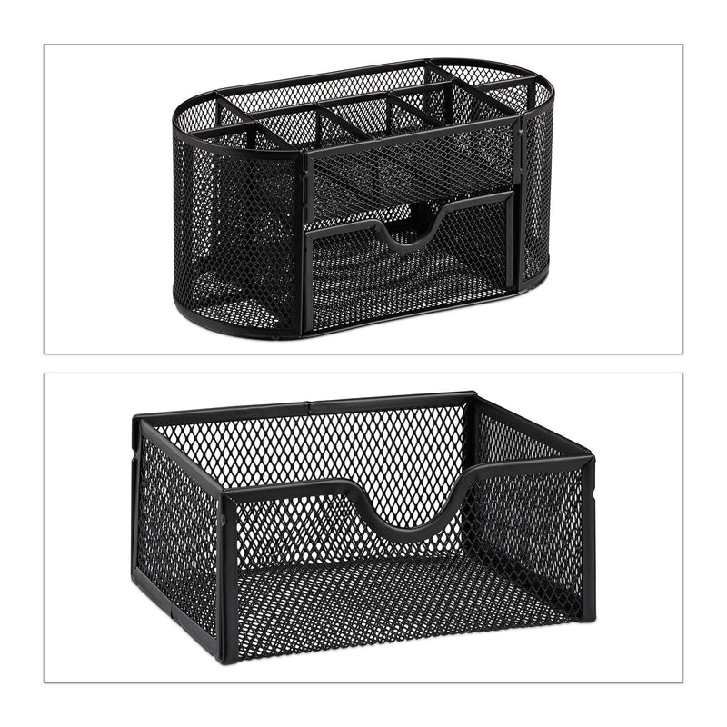relaxdays Schreibtisch-Organizer 22,0 x 11,0 x 10,5 cm schwarz