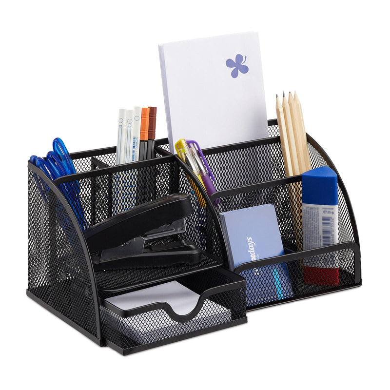 relaxdays Schreibtisch-Organizer 27,5 x 14,0 x 12,5 cm schwarz