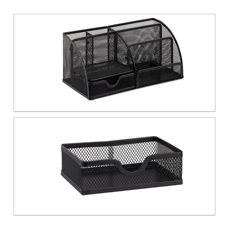 relaxdays Schreibtisch-Organizer 27,5 x 14,0 x 12,5 cm schwarz