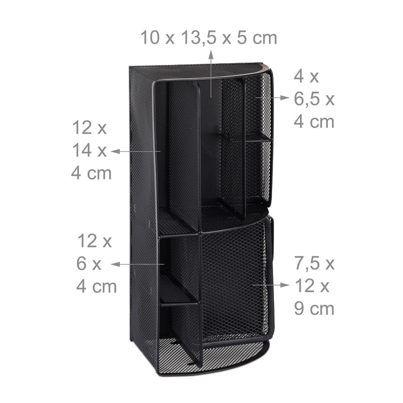 relaxdays Schreibtisch-Organizer 27,5 x 14,0 x 12,5 cm schwarz