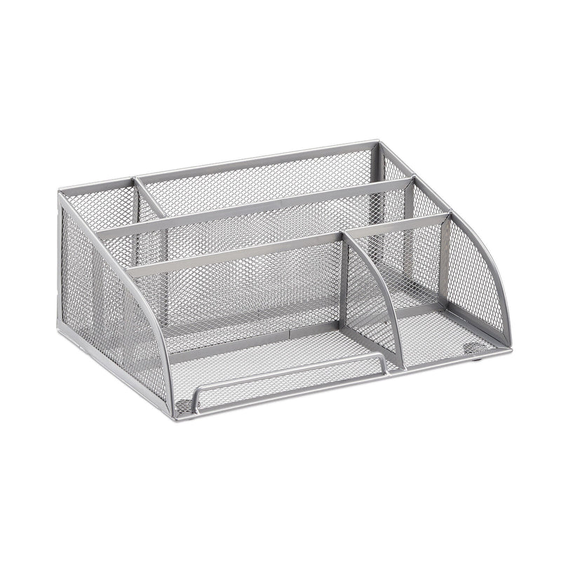 relaxdays Schreibtisch-Organizer 25,5 x 18,0 x 10,5 cm silber