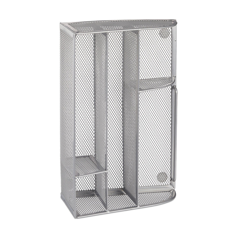 relaxdays Schreibtisch-Organizer 25,5 x 18,0 x 10,5 cm silber