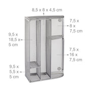 relaxdays Schreibtisch-Organizer 25,5 x 18,0 x 10,5 cm silber