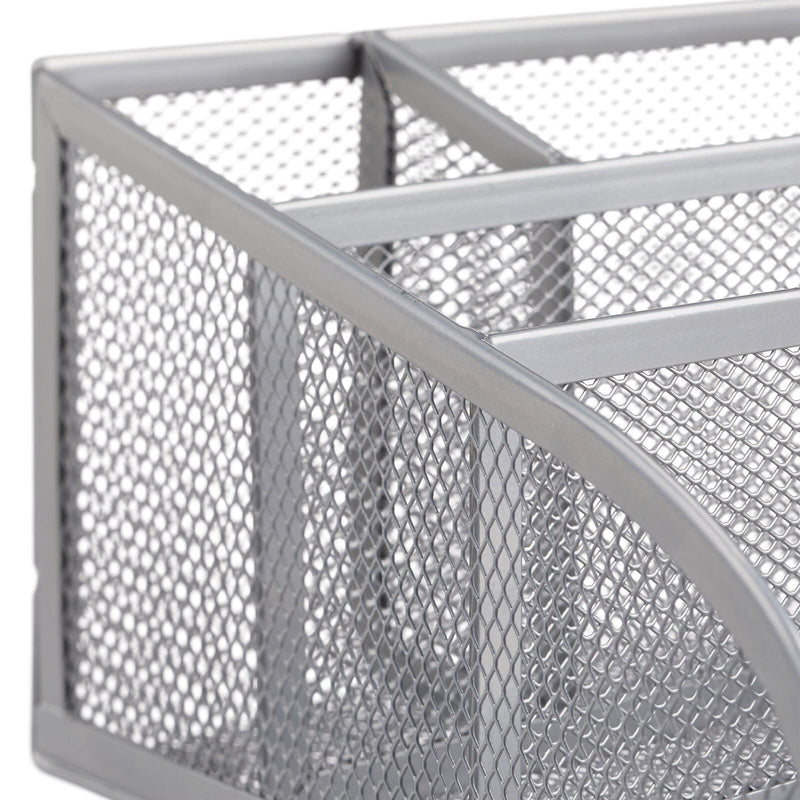 relaxdays Schreibtisch-Organizer 25,5 x 18,0 x 10,5 cm silber