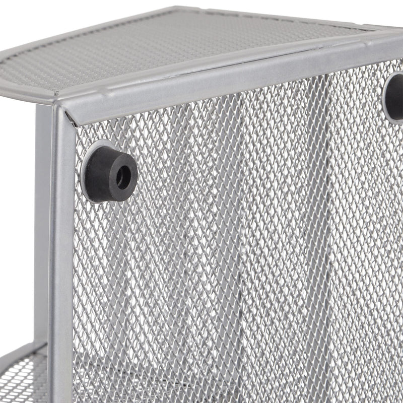 relaxdays Schreibtisch-Organizer 25,5 x 18,0 x 10,5 cm silber