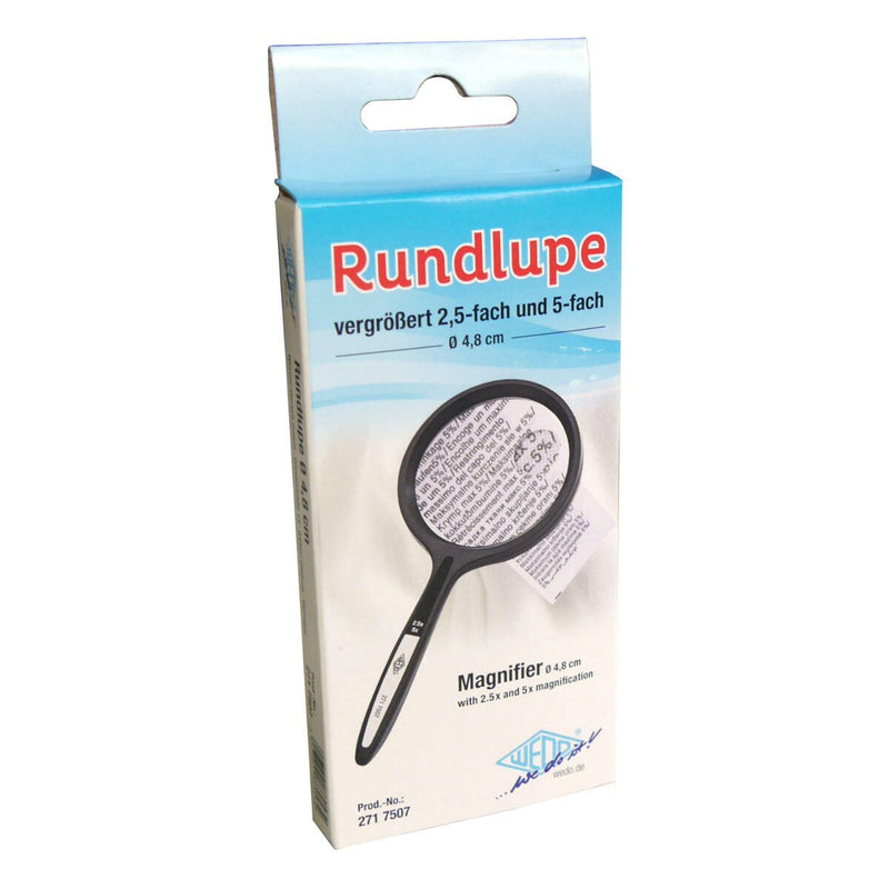 WEDO Lupe schwarz 2,5-fach und 5-fach, Ø 4,8 cm