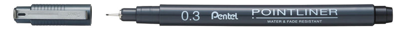 Pentel Pointliner Fineliner 0.3 mm Schwarz
