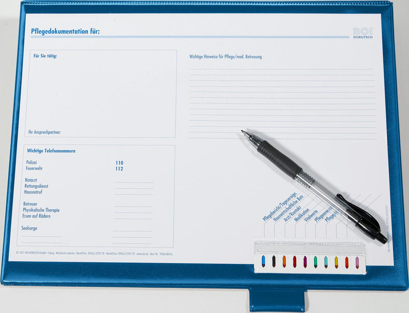 BOI DOKUTECH Patienten-Dokumentationsmappe 2-Ringe DIN A4 3.5 cm blau