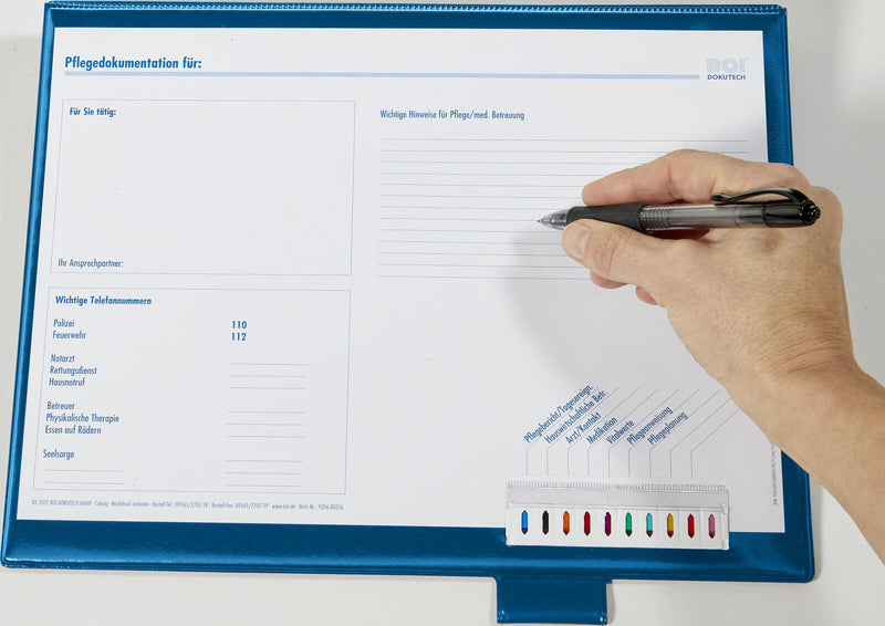 BOI DOKUTECH Patienten-Dokumentationsmappe 2-Ringe DIN A4 3.5 cm blau