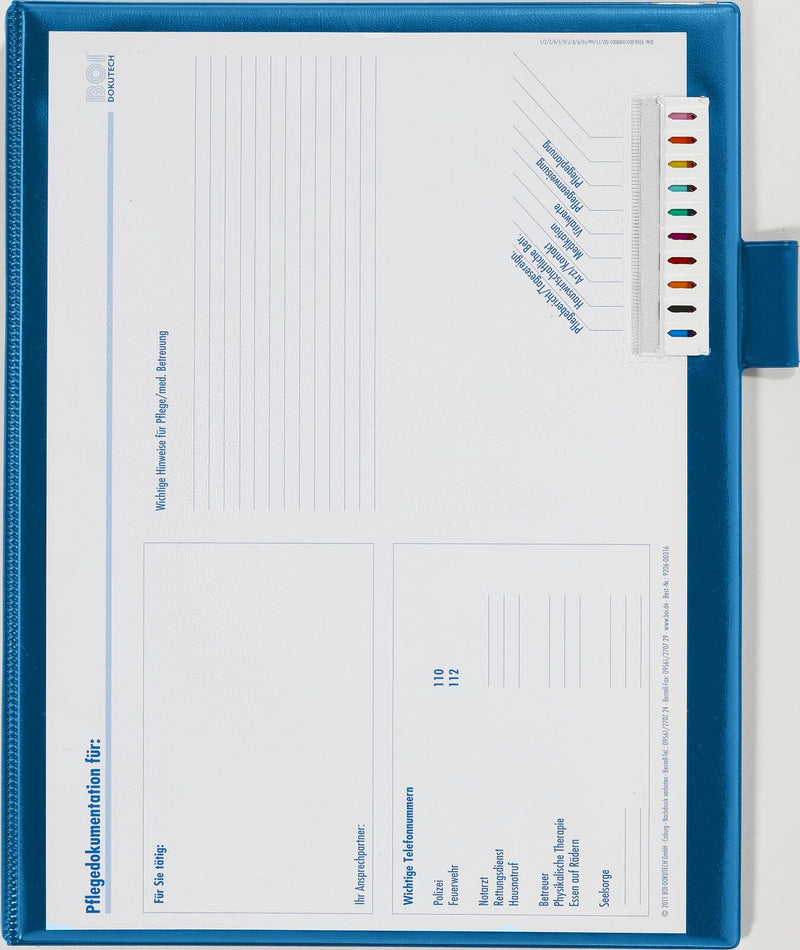 BOI DOKUTECH Patienten-Dokumentationsmappe 2-Ringe DIN A4 3.5 cm blau
