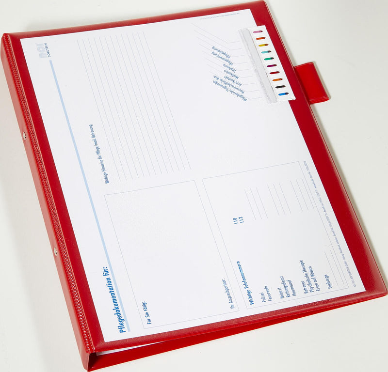 BOI DOKUTECH Patienten-Dokumentationsmappe 2-Ringe DIN A4 3.5 cm rot