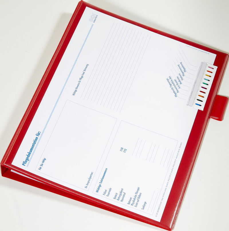 BOI DOKUTECH Patienten-Dokumentationsmappe 2-Ringe DIN A4 3.5 cm rot